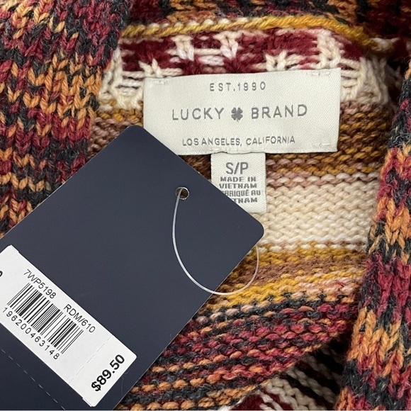 Lucky Brand brown and red oversized cardigan NWT small - Picture 10 of 10